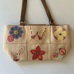 Rosetti Woven Embroidered Shoulder Bag Purse